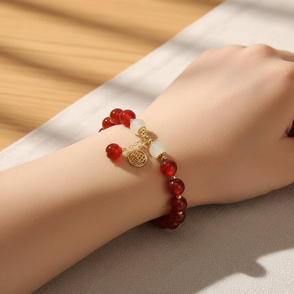 Natural Stone Beaded Bracelet with Vintage Style | Comfortable Stretch Fit for Everyday Wear