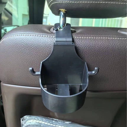 Car Backseat Organizer 3-in-1 with Cup Holder, Phone Mount and Bag Hook, Headrest Storage for Road Trips