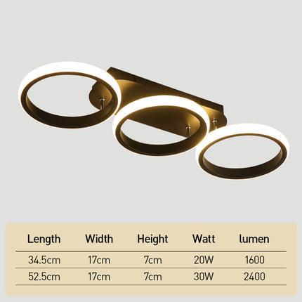 LED Ceiling Light with Overlapping Ring Design | Energy-Efficient Illumination for Modern Interiors