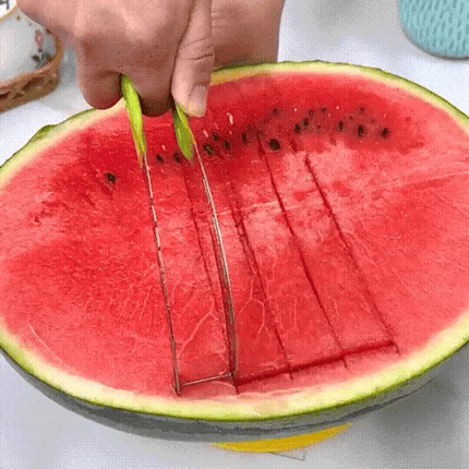 Stainless Steel Watermelon Slicer with Easy Grip Handle | Effortless Fruit Serving Tool