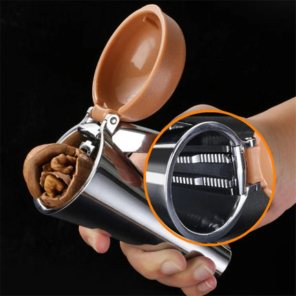 Heavy Duty Lever Nutcracker with Adjustable Grooves, Ergonomic Grip Nut Cracker Tool for Walnuts and Pecans
