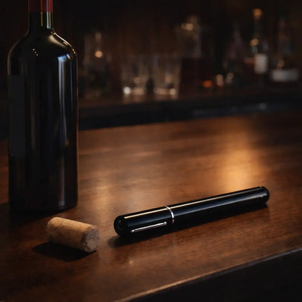 Air Pressure Wine Bottle Opener with Needle and Pump Action, Cork Remover That Keeps Corks Intact, Black or Red