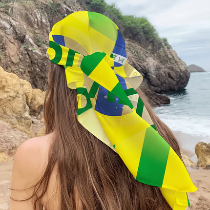 Brazil Flag Beach Towel with Multi-Use Design | Lightweight Travel Blanket for Game Day Fun