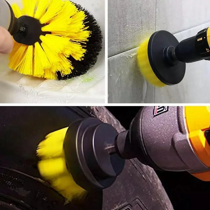 Drill Brush Cleaning Kit, Set of 4 Stiff Bristle Scrubber Attachments for Bathtubs, Tile, Grout and Patios