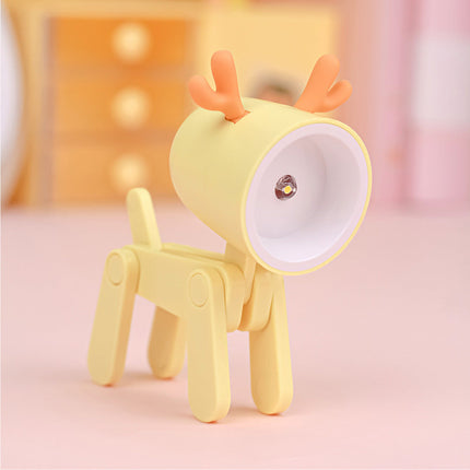 Animal Night Light for Kids, Puppy and Deer Shaped Bedside Lamp in 6 Colors, Soft Glow Lamp for Nursery