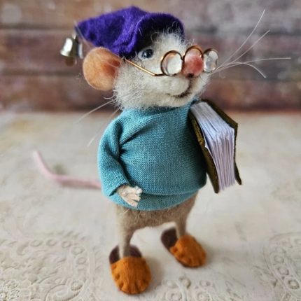 Needle Felted Mouse Figurine, Felted Animals for Halloween Decor and Mantel – image 15