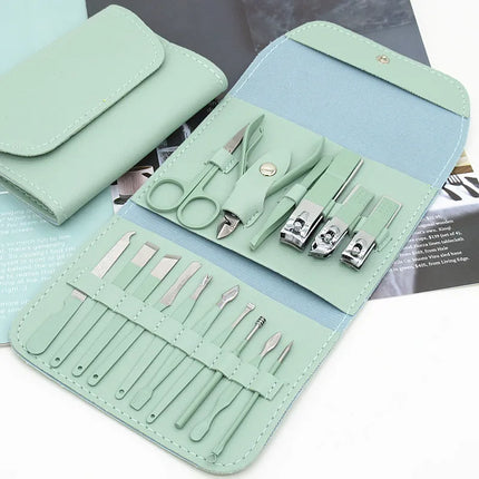 Manicure and Pedicure Set with Precision Blade Nail Clippers and Compact Case, Nail Grooming Kit in 5 Colors