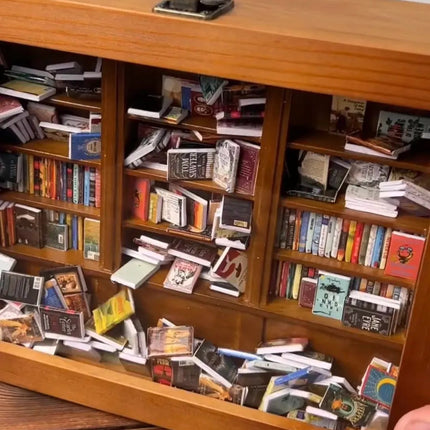 Miniature Bookshelf with About 200 Mini Books – image 4