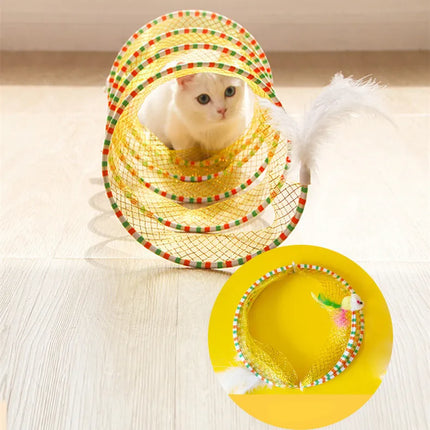 Foldable Cat Tunnel with Dual Openings | Space-Saving Hideaway for Playful Cats