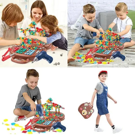 Montessori Toys Construction Drill Set, STEM Toys for Fine Motor Skills