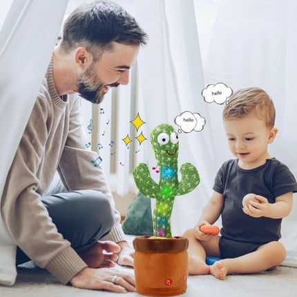 Kids Sing Dance Cactus Toy with Voice Repeating | Interactive Plush Toy for Fun Music and Movement