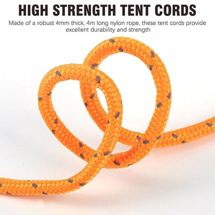 High-Strength Camping Rope with Reflective Cord | Lightweight 13ft Rope for Easy Tent Setup and Outdoor Use