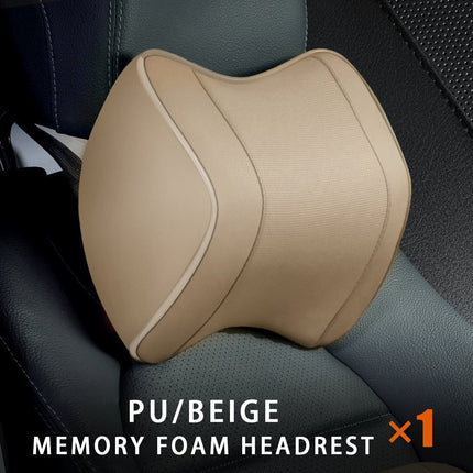 Car Neck Headrest Pillow with Adjustable Height and Tightness, Perforated Leather Cover, 4 Colors, for Cars