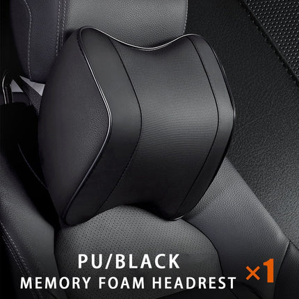 Car Neck Headrest Pillow with Adjustable Height and Tightness, Perforated Leather Cover, 4 Colors, for Cars