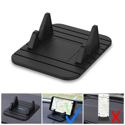 Dashboard Phone Holder with Adjustable Silicone Grip | Hands-Free Mount for Safe GPS Navigation and Viewing