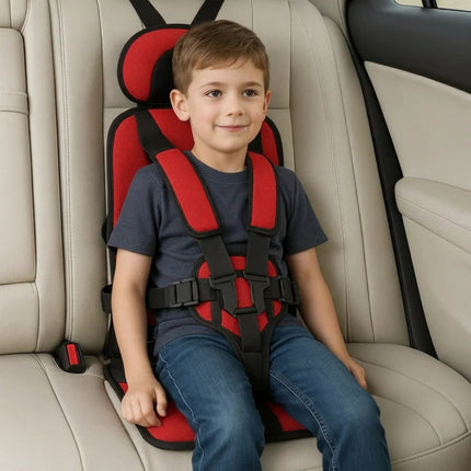 Portable Car Seat Booster with 5-Point Safety Harness | Foldable Travel Design for Quick Installation and Comfort
