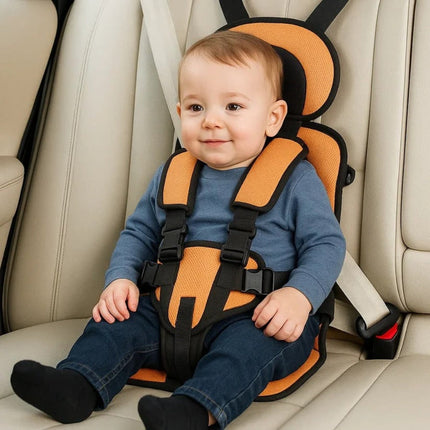 Portable Car Seat Booster with 5-Point Safety Harness | Foldable Travel Design for Quick Installation and Comfort