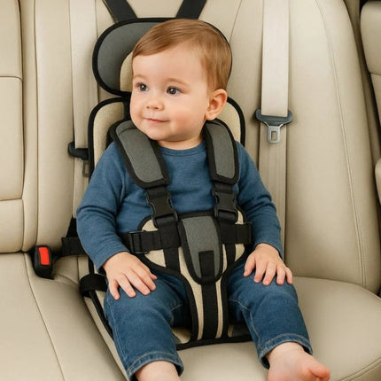 Portable Car Seat Booster with 5-Point Safety Harness | Foldable Travel Design for Quick Installation and Comfort