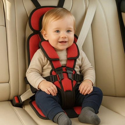 Portable Car Seat Booster with 5-Point Safety Harness | Foldable Travel Design for Quick Installation and Comfort