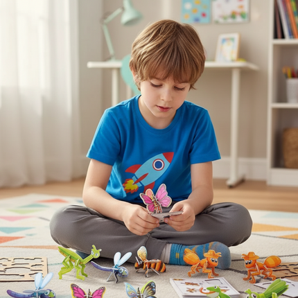 Kids 3D Animal Puzzle Set with Easy-Fit Pieces | Educational Toy for Creative Learning and Coordination