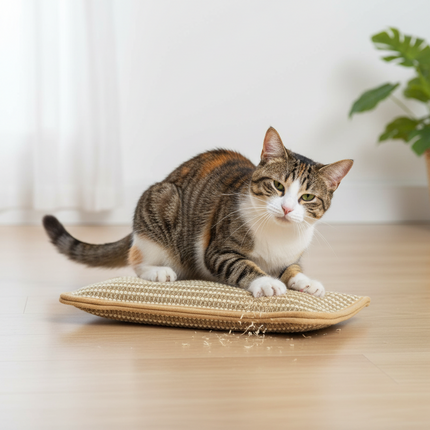 Cat Scratching Pillow with Durable Scratching Surface | Soft Catnip Toy for Stress Relief and Relaxation