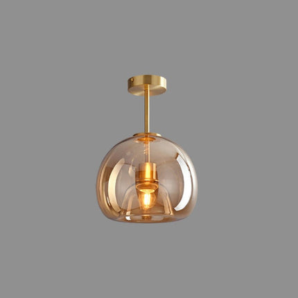 Vintage Bubble Glass Ceiling Light Pendant with Amber Shade | Retro Design for Elegant Home Ambience
