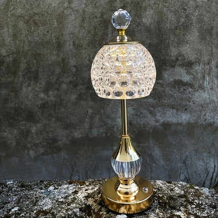 Crystal Touch Table Lamp with Adjustable Brightness | Rechargeable LED Light for Modern Elegance and Ambience