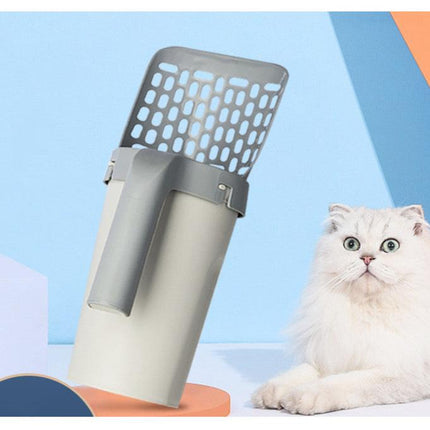Cat Litter Scoop with Built In Sealed Waste Container and Bag Roll for No Touch Sifting and Odour Control