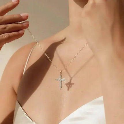 Cross Necklace with Crown Pendant in Gold & Silver | Meaningful Faith Jewelry for Everyday Wear