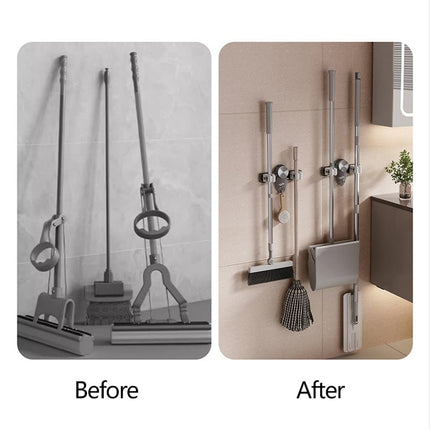 Broom Holder Wall Mount, Garage Storage and Wall Organizer No Drill – image 6