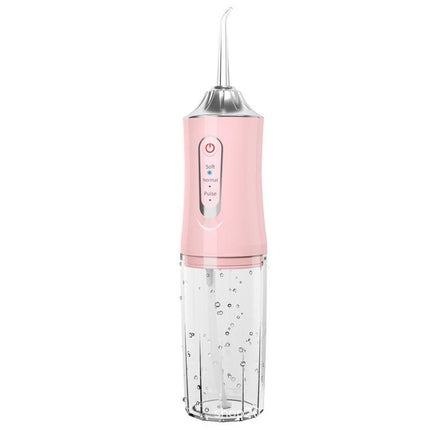 Portable Oral Irrigator, Rechargeable Water Flosser with Soft Mode, Standard and Tongue Scraper Nozzles, Compact Travel Size