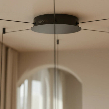 Modern Geometric Pendant Light with Adjustable Height | Sleek Ceiling Fixture for Dining and Living Spaces