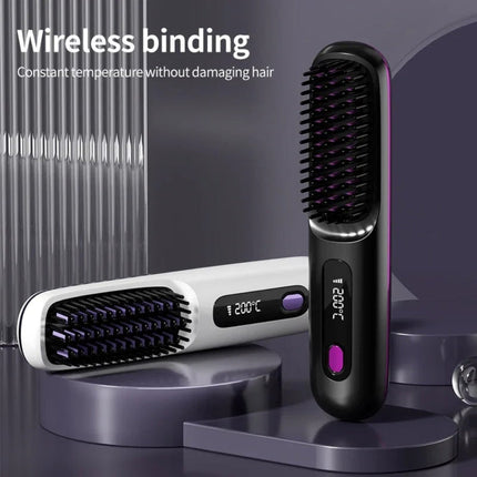 Cordless Ceramic Hair Straightener with Ionic Technology | USB Rechargeable for Smooth Styling Anywhere