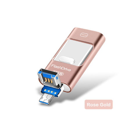 USB Flash Drive 3-in-1 for Phone, Tablet and Computer, USB 3.0 Memory Stick in 8GB to 256GB, 4 Colour Options