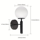 Wall Sconces, Bedroom Light Fixture with Frosted Glass Globe, Hallway Wall Sconce and Metal Bedside Sconce for Entryway_05