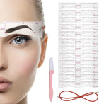 Eyebrow Stencils with Elastic Strap, 12 Eyebrow Templates and Eyebrow Trimmer, Brow Shaping Kit for Makeup