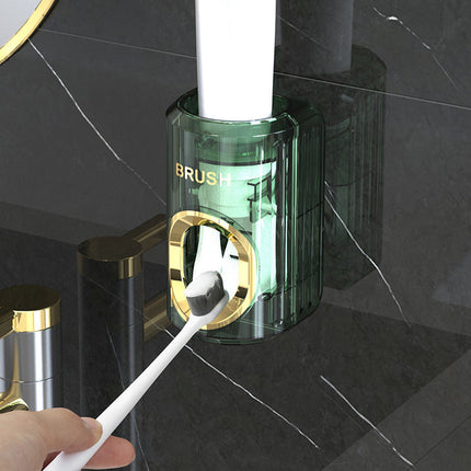 Wall Mounted Toothpaste Dispenser with One Press Operation, Adhesive No Drill Mount for Wall or Mirror, 3 Colors