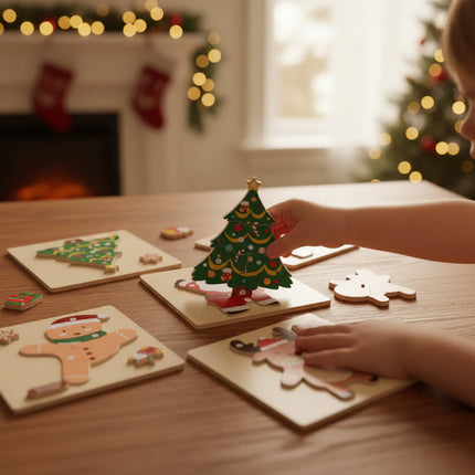Christmas Puzzle Set for Toddlers with Large Pieces | Fun Holiday Activity for Fine Motor Skills Development