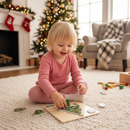 Christmas Puzzle Set for Toddlers with Large Pieces | Fun Holiday Activity for Fine Motor Skills Development