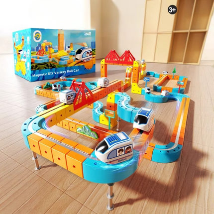 Electric Magnetic Train Set with Modular Track System | Creative Building Toy for Imaginative Play and Learning