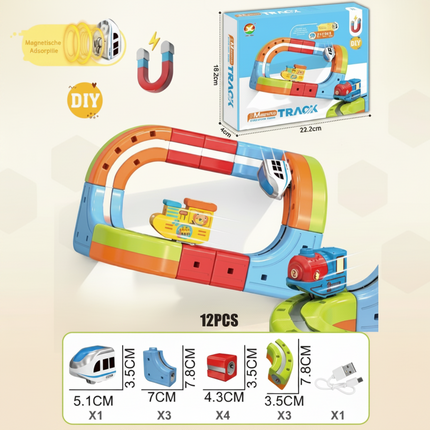 Electric Magnetic Train Set with Modular Track System | Creative Building Toy for Imaginative Play and Learning