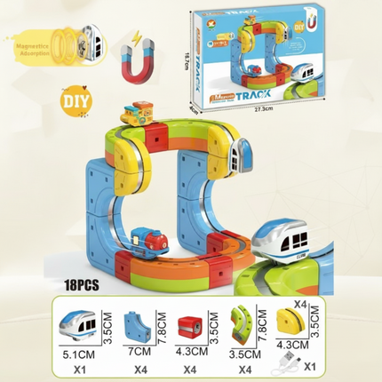 Electric Magnetic Train Set with Modular Track System | Creative Building Toy for Imaginative Play and Learning