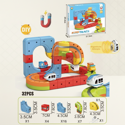 Electric Magnetic Train Set with Modular Track System | Creative Building Toy for Imaginative Play and Learning