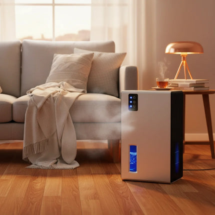 Compact Digital Dehumidifier for Home with Quiet Sleep Mode | Effective Moisture Control for Basements and Bedrooms