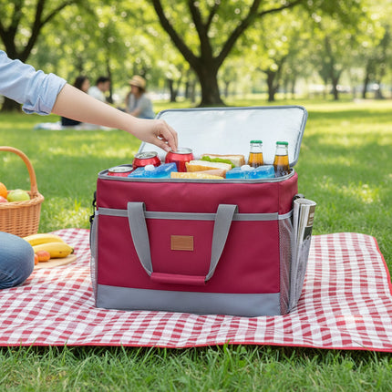 Insulated Cooler Bag with Zippered Top Closure | Lightweight Design for Food & Drinks on the Go