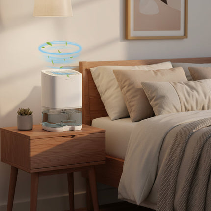 Portable Dehumidifier with Night Light & Air Filter | Compact 2-in-1 System for Moisture Control