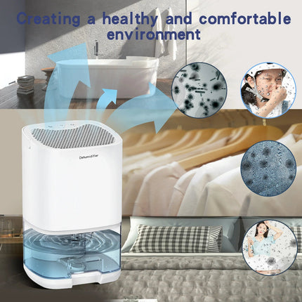 Portable Dehumidifier with Night Light & Air Filter | Compact 2-in-1 System for Moisture Control