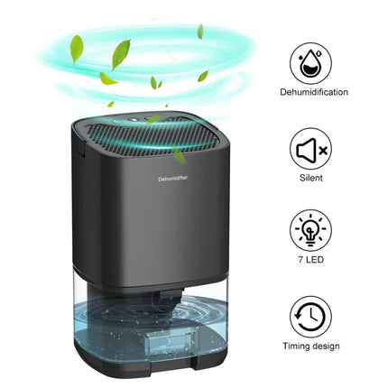 Portable Dehumidifier with Night Light & Air Filter | Compact 2-in-1 System for Moisture Control
