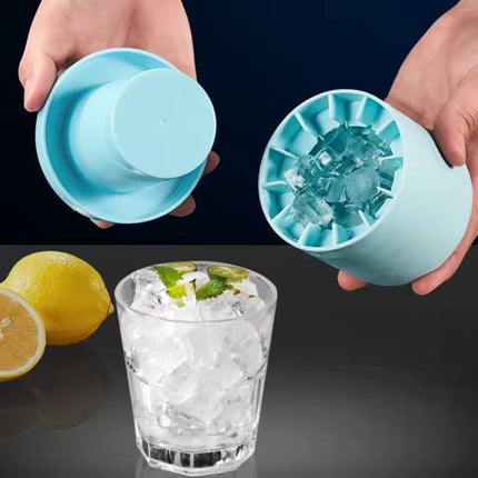 Flexible Silicone Ice Cube Tray with Lidded Design | Stackable Mold for Effortless Ice Release and Space-Saving Storage