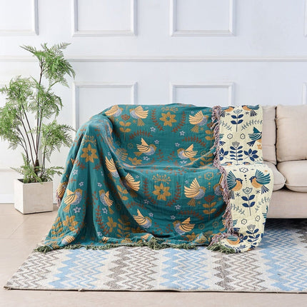 Cooling Throw Blanket with Reversible Design | Soft Cotton Layer for Stylish Home Decor